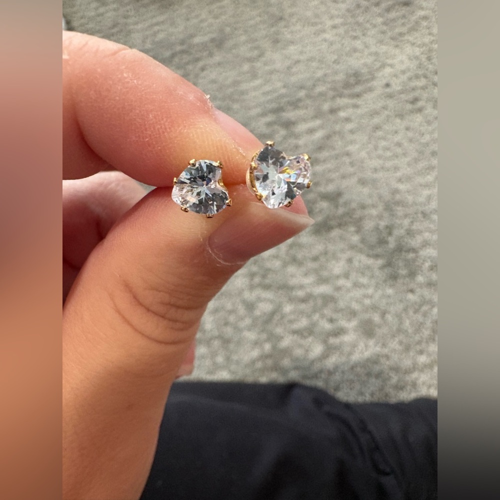 Heart shaped earring studs